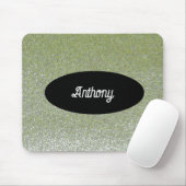 Green Faux Glitter Custom Name Mousepad Muismat (Met muis)