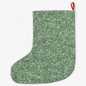 Green Faux Glitter Grote Kerstsok (Achterkant)