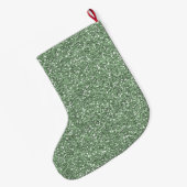 Green Faux Glitter Grote Kerstsok (Achterkant (Hangend))