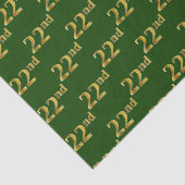 Green, Faux Gold 22e (22-seconden) event Tissuepapier (Detail)