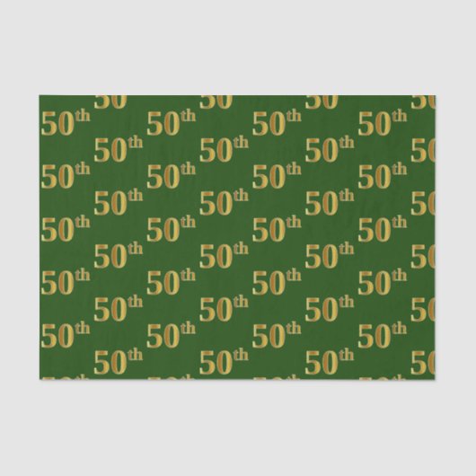 Green, Faux Gold 50th (50ste) event Tissuepapier (Voorkant)