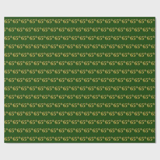 Green, Faux Gold 65th (65th) Event Cadeaupapier (Vlak)