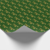 Green, Faux Gold 76th (Zesenzeventig) event Cadeaupapier (Hoek)