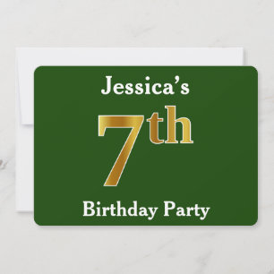 Green, Faux Gold 7th Birthday Party + aangepaste n Kaart