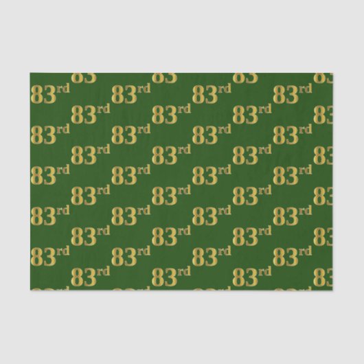 Green, Faux Gold 83rd (80-derde) event Tissuepapier (Voorkant)
