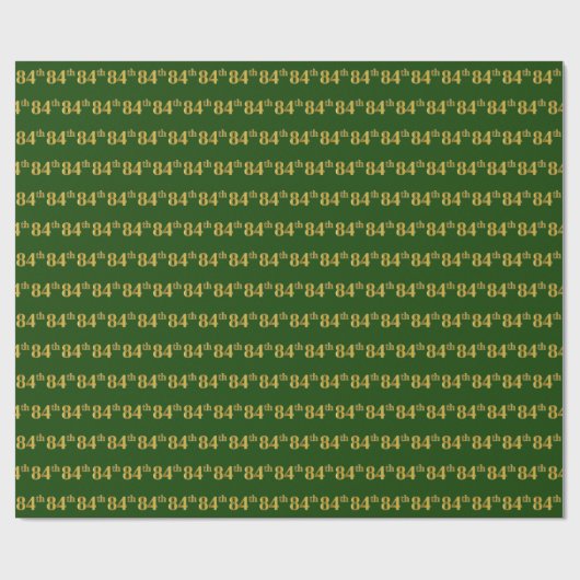 Green, Faux Gold 84th (84ste) event Cadeaupapier (Vlak)