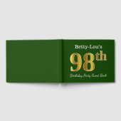 Green, Faux Gold 98th Birthday Party + aangepaste  Gastenboek (Volledig)