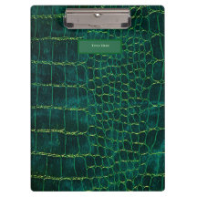 Green Faux Leather Style Clipboard
