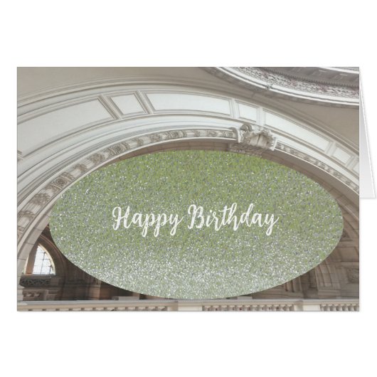 Green Faux Parties scintillant Carte d'anniversair (Devant horizontal)