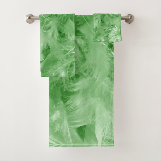 Green Feathers Bad Handdoek (Insitu)