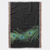 Green Feathers met Black Sill Life Deken (Voorkant Verticaal)