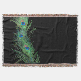 Green Feathers met Black Sill Life Deken