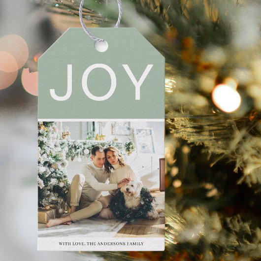 Green Feestdagen Gift kerstfoto Cadeaulabel
