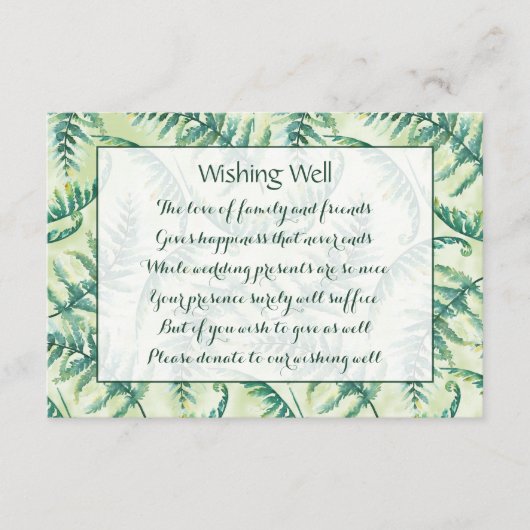 Green Ferme Mariage Wishing Well Cartes (Devant)
