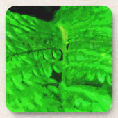 Green Fern Abstract Impressionisme Bier Onderzetter (Voorkant)