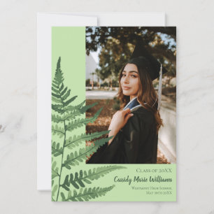 Green Fern Elegant Planten Afstuderen Mededeling Kaart
