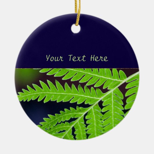 Green Fern Leaf Keramisch Ornament (Voorkant)