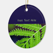 Green Fern Leaf Keramisch Ornament (Links)