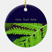 Green Fern Leaf Keramisch Ornament (Achterkant)