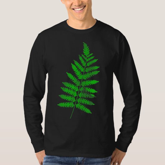 Green Fern leaves I love nature garden gardening b T-shirt (Voorkant)