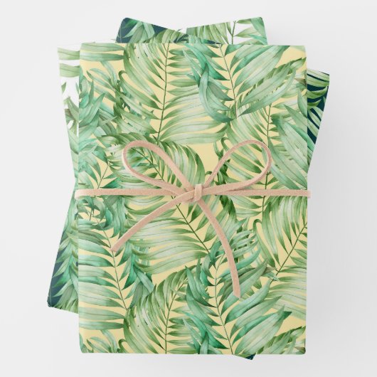 Green Fern Leaves Inpakpapier Vel (In situ)