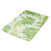Green Fern Leaves Modern Botanical Waterverf Badmat (Gekanteld)