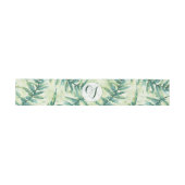 Green Fern Monogram Waterverf Belly Bands Uitnodigingen Wikkel (Vlak)