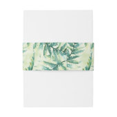 Green Fern Monogram Waterverf Belly Bands Uitnodigingen Wikkel (Achterkant Voorbeeld)