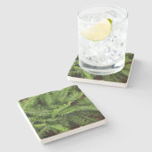 Green Fern Texture, Stone Onderzetter (Zijkant)