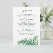 Green Fern Waterverf bruiloft informatie Kaarten (Staand voorkant)