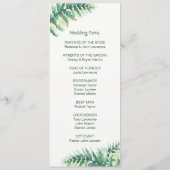 Green Fern Waterverf huwelijksprogramma's Programma (Achterkant)