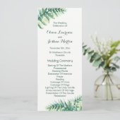 Green Fern Waterverf huwelijksprogramma's Programma (Staand voorkant)