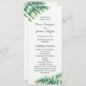 Green Fern Waterverf huwelijksprogramma's Programma (Voorkant / Achterkant)