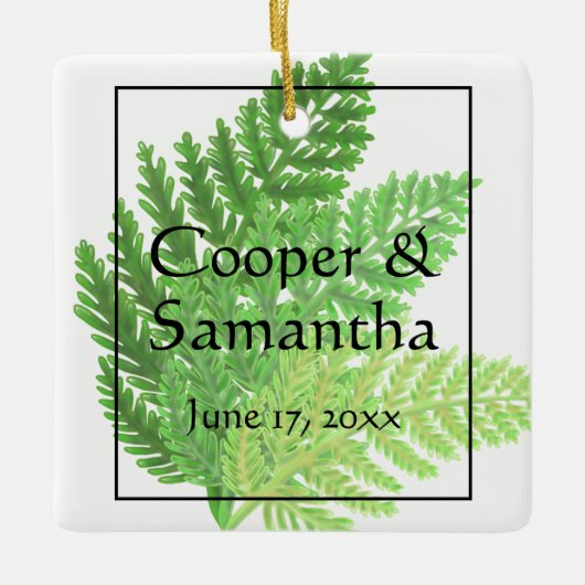 Green Ferns bos botanisch Keramisch Ornament (Voorkant)