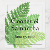 Green Ferns | botanisch Wijn Etiket (Enkel label)