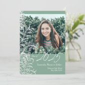 Green Ferns  Foto Afstuderen Aankondiging (Staand voorkant)