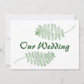 Green Ferns Notre Mariage Deux Invitations (Devant)