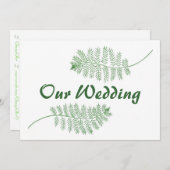 Green Ferns Notre Mariage Deux Invitations (Devant / Derrière)