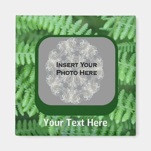 Green Ferns Pattern Photo Magnet Magneet (Voorkant)