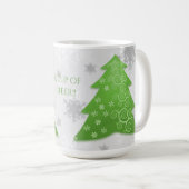 Green Festive Arbre de Noël Café Mug (Devant droit)