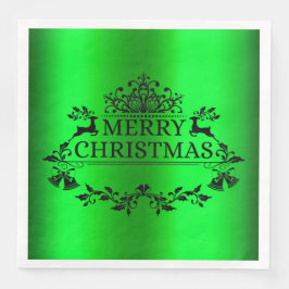Green Festive Merry-kerstpapier Napkin Servet