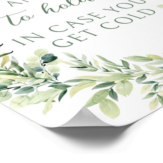 Green feuille boho mariage couverture Poster (Coin)