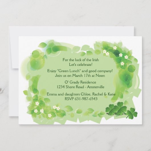Green Field Invitation de la St. Patrick's Day (Devant)