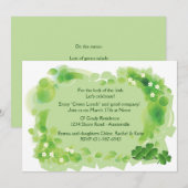 Green Field St. Patrick's Day Invitation Kaart (Voorkant / Achterkant)