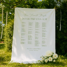 Green Find Your Seat Fabric Wedding Seating Chart  Wandkleed