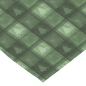 Green Fir Tree Pattern Textured Plaid Christmas Korte Tafelloper (Hoek)