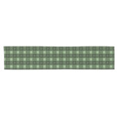 Green Fir Tree Pattern Textured Plaid Christmas Korte Tafelloper (Horizontaal)
