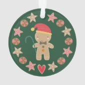 Green First Christmas Bébé Photo Gingerbread Garço (dos)
