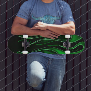 Green Flames Skateboard
