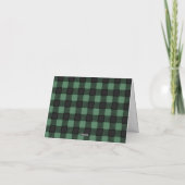 Green Flannel Bear Pine Tree Thank You Card (Achterkant)
